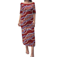 Red Hawaii Palaka Honohono Pikake Puletasi Hawaiian Orchid Lei Polynesian Pattern - Polynesian Pride
