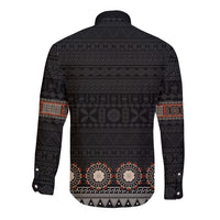 Bula Fiji Dashiki Vintage Fijian Masi Tapa Pattern Long Sleeve Button Shirt LT14 - Polynesian Pride