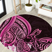 Pink Polynesia Easter Day Round Carpet Eggs With Bunny Polynesian Pattern LT14 Pink - Polynesian Pride