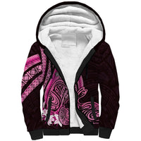 Pink Polynesia Easter Day Sherpa Hoodie Eggs With Bunny Polynesian Pattern LT14 Unisex Pink - Polynesian Pride