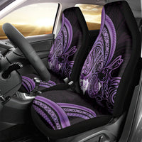 Purple Polynesia Easter Day Car Seat Cover Eggs With Bunny Polynesian Pattern