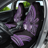 Purple Polynesia Easter Day Car Seat Cover Eggs With Bunny Polynesian Pattern