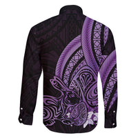 Purple Polynesia Easter Day Family Matching Long Sleeve Bodycon Dress and Hawaiian Shirt Eggs With Bunny Polynesian Pattern LT14 - Polynesian Pride