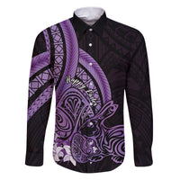 Purple Polynesia Easter Day Family Matching Puletasi and Hawaiian Shirt Eggs With Bunny Polynesian Pattern