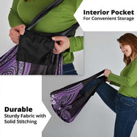 Purple Polynesia Easter Day Grocery Bag Eggs With Bunny Polynesian Pattern