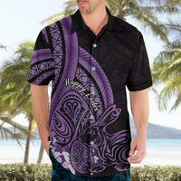 Purple Polynesia Easter Day Hawaiian Shirt Eggs With Bunny Polynesian Pattern LT14 - Polynesian Pride