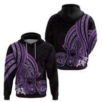 Purple Polynesia Easter Day Zip Hoodie Eggs With Bunny Polynesian Pattern