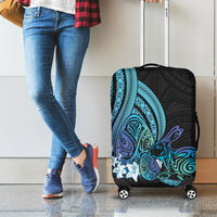 Turquoise Polynesia Easter Day Luggage Cover Eggs With Bunny Polynesian Pattern LT14 - Polynesian Pride