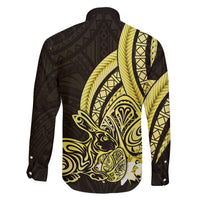 Yellow Polynesia Easter Day Family Matching Long Sleeve Bodycon Dress and Hawaiian Shirt Eggs With Bunny Polynesian Pattern LT14 - Polynesian Pride