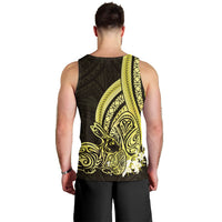 Yellow Polynesia Easter Day Men Tank Top Eggs With Bunny Polynesian Pattern