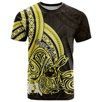 Yellow Polynesia Easter Day T Shirt Eggs With Bunny Polynesian Pattern LT14 Yellow - Polynesian Pride