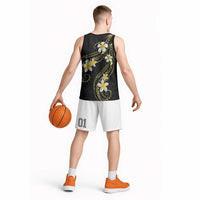Polynesia Tattoo With Plumeria Basketball Jersey Elegant Vibes LT14 - Polynesian Pride