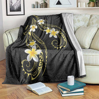 Polynesia Tattoo With Plumeria Blanket Elegant Vibes LT14 Black - Polynesian Pride