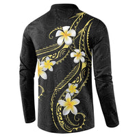Polynesia Tattoo With Plumeria Button Sweatshirt Elegant Vibes LT14 - Polynesian Pride