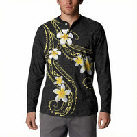 Polynesia Tattoo With Plumeria Button Sweatshirt Elegant Vibes LT14 - Polynesian Pride
