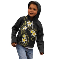 Polynesia Tattoo With Plumeria Kid Hoodie Elegant Vibes LT14 - Polynesian Pride