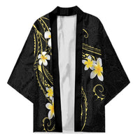 Polynesia Tattoo With Plumeria Kimono Elegant Vibes LT14 Unisex Black - Polynesian Pride