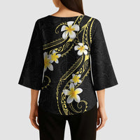 Polynesia Tattoo With Plumeria Kimono Sleeve Blouse Elegant Vibes LT14 - Polynesian Pride