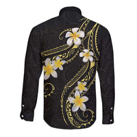 Polynesia Tattoo With Plumeria Long Sleeve Button Shirt Elegant Vibes LT14 - Polynesian Pride
