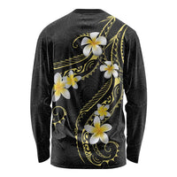 Polynesia Tattoo With Plumeria Long Sleeve Shirt Elegant Vibes LT14 - Polynesian Pride