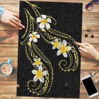 Polynesia Tattoo With Plumeria Puzzle Elegant Vibes LT14 Black - Polynesian Pride