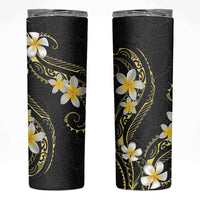 Polynesia Tattoo With Plumeria Skinny Tumbler Elegant Vibes