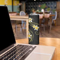 Polynesia Tattoo With Plumeria Skinny Tumbler Elegant Vibes