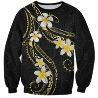Polynesia Tattoo With Plumeria Sweatshirt Elegant Vibes LT14 Unisex Black - Polynesian Pride