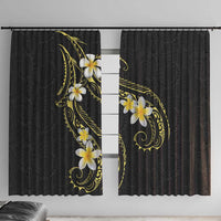 Polynesia Tattoo With Plumeria Window Curtain Elegant Vibes