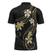 Polynesia Tattoo With Plumeria Zipper Polo Shirt Elegant Vibes