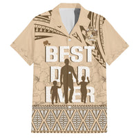 Tonga Father's Day Hawaiian Shirt Best Dad Ever Tongan Ngatu Pattern - Beige LT14 Beige - Polynesian Pride