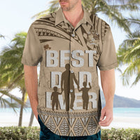 Tonga Father's Day Hawaiian Shirt Best Dad Ever Tongan Ngatu Pattern - Beige LT14 - Polynesian Pride