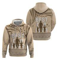 Tonga Father's Day Hoodie Best Dad Ever Tongan Ngatu Pattern - Beige