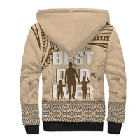 Tonga Father's Day Sherpa Hoodie Best Dad Ever Tongan Ngatu Pattern - Beige LT14 - Polynesian Pride