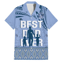 Tonga Father's Day Hawaiian Shirt Best Dad Ever Tongan Ngatu Pattern - Blue LT14 Blue - Polynesian Pride