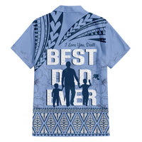 Tonga Father's Day Hawaiian Shirt Best Dad Ever Tongan Ngatu Pattern - Blue LT14 - Polynesian Pride