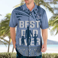 Tonga Father's Day Hawaiian Shirt Best Dad Ever Tongan Ngatu Pattern - Blue LT14 - Polynesian Pride