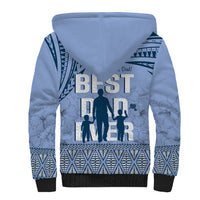 Tonga Father's Day Sherpa Hoodie Best Dad Ever Tongan Ngatu Pattern - Blue LT14 - Polynesian Pride