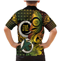 Vanuatu 1980 Family Matching Mermaid Dress and Hawaiian Shirt Ni-Van Tamtam Sand Drawing Pattern