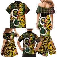 Vanuatu 1980 Family Matching Mermaid Dress and Hawaiian Shirt Ni-Van Tamtam Sand Drawing Pattern