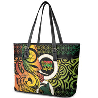 Vanuatu 1980 Leather Tote Bag Ni-Van Tamtam Sand Drawing Pattern