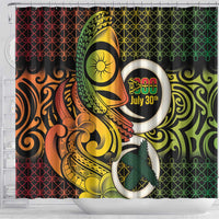 Vanuatu 1980 Shower Curtain Ni-Van Tamtam Sand Drawing Pattern LT14 - Polynesian Pride