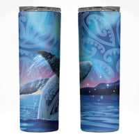 New Zealand Matariki Humpback Whale Skinny Tumbler Paikea Maori New Year Blue Galaxy