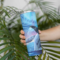 New Zealand Matariki Humpback Whale Skinny Tumbler Paikea Maori New Year Blue Galaxy