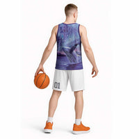 New Zealand Matariki Humpback Whale Basketball Jersey Paikea Maori New Year Purple Galaxy