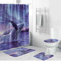 New Zealand Matariki Humpback Whale Bathroom Set Paikea Maori New Year Purple Galaxy