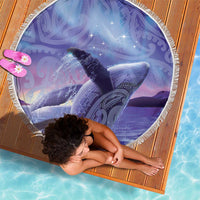 New Zealand Matariki Humpback Whale Beach Blanket Paikea Maori New Year Purple Galaxy