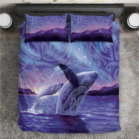 New Zealand Matariki Humpback Whale Bedding Set Paikea Maori New Year Purple Galaxy LT14 Purple - Polynesian Pride