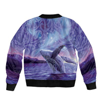New Zealand Matariki Humpback Whale Bomber Jacket Paikea Maori New Year Purple Galaxy LT14 - Polynesian Pride
