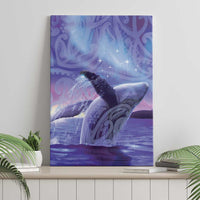 New Zealand Matariki Humpback Whale Canvas Wall Art Paikea Maori New Year Purple Galaxy